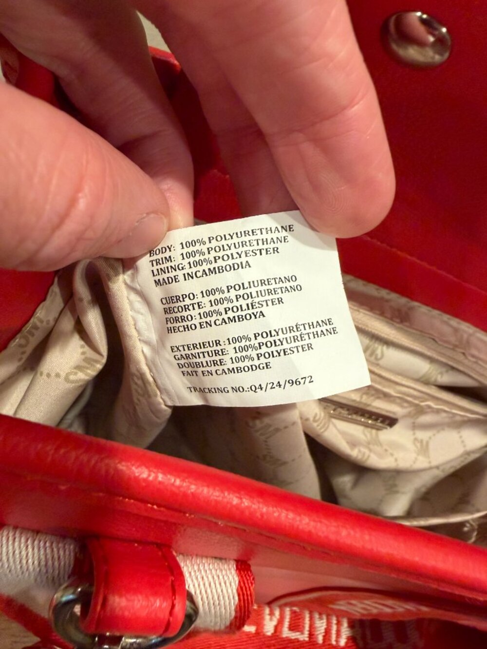Steve Madden Red Crossbody Bag Webbed Guitar Logo Strap Like New - Picture 8 of 11